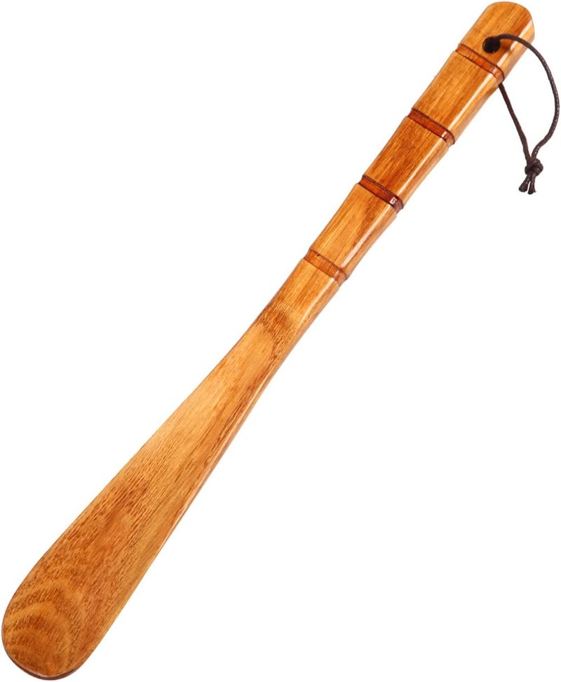 WLMALL Premium Wooden Shoe Horn, 1 PCS Shoehorns Durable, 13" Long Handle Shoe horns, Lazy Shoe Helper Spoons for Seniors, Kids, Pregnancy, Men, Women - Image 1